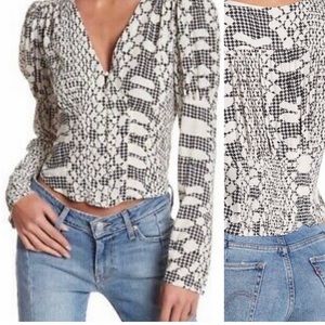 LEAVING CLOSET!Accepting almost any offer! WORN ONCE - FREE PEOPLE PATTERNED TOP